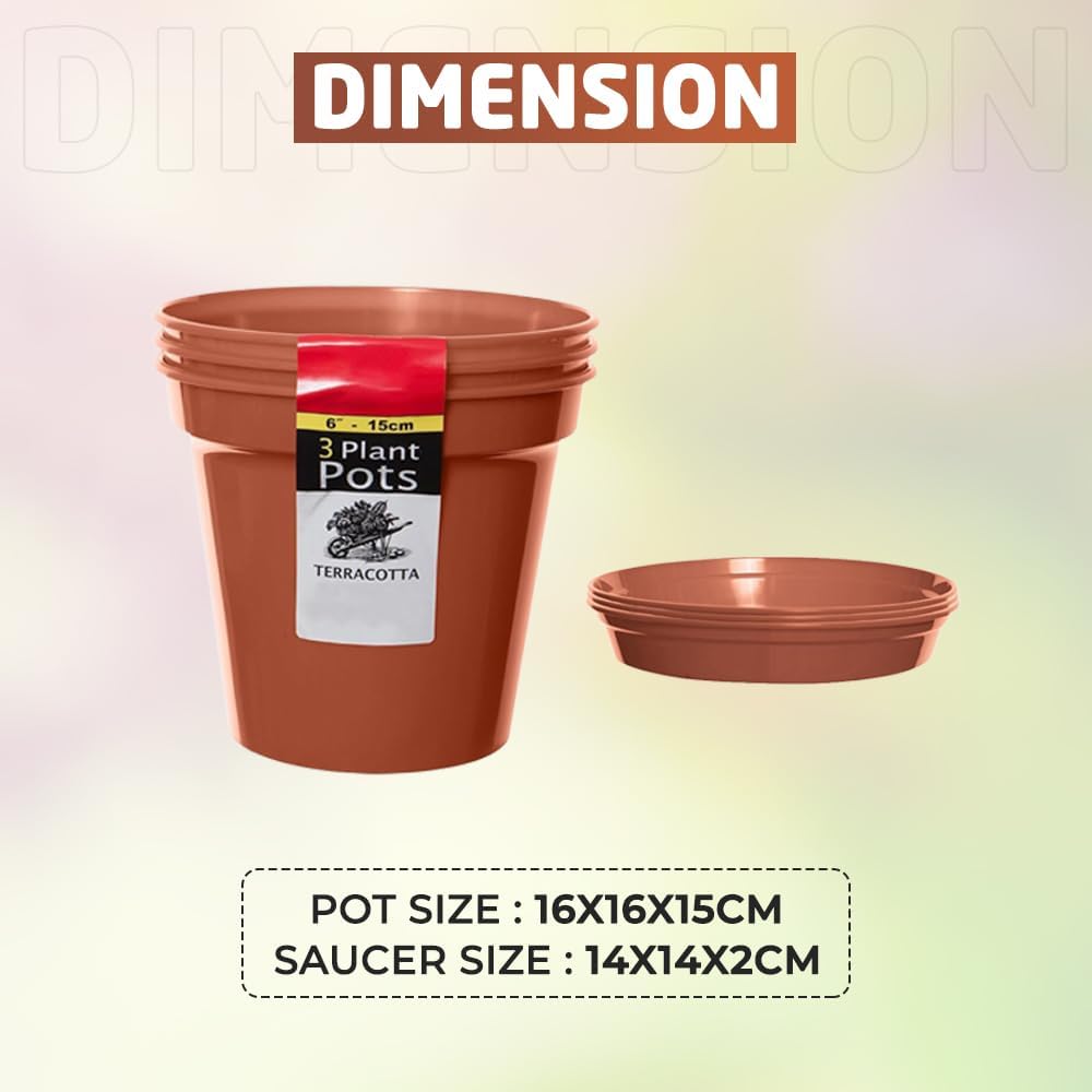 Dimension of 15 CM Garden Pot