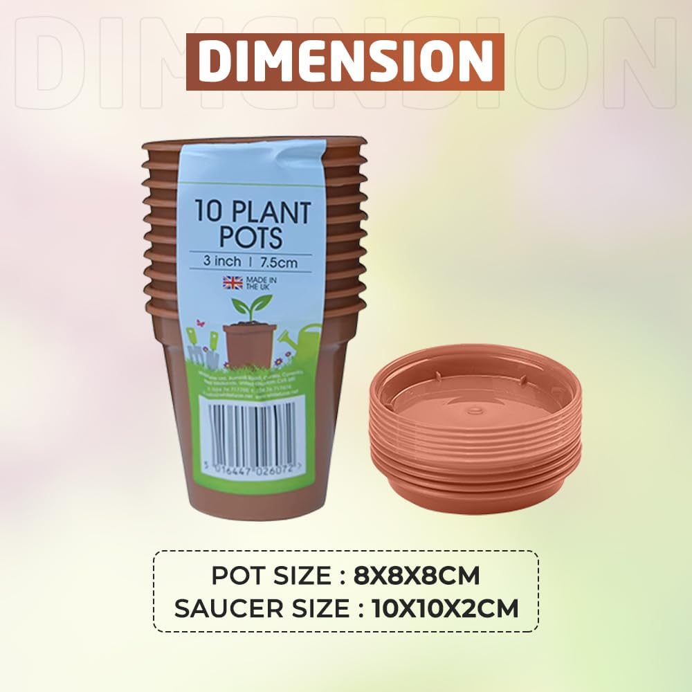 Dimension of 7.5 CM Garden Pot