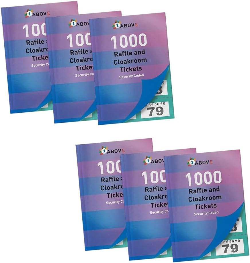 Tombola Raffle Tickets Books - 6 Pack