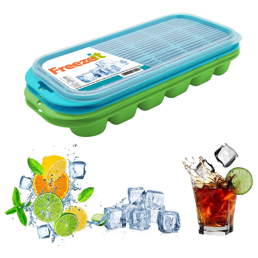 Ice Cube Tray with Lid and Bin, 24pcs Ice Cube Molds and 4pcs Popsicles  Molds with