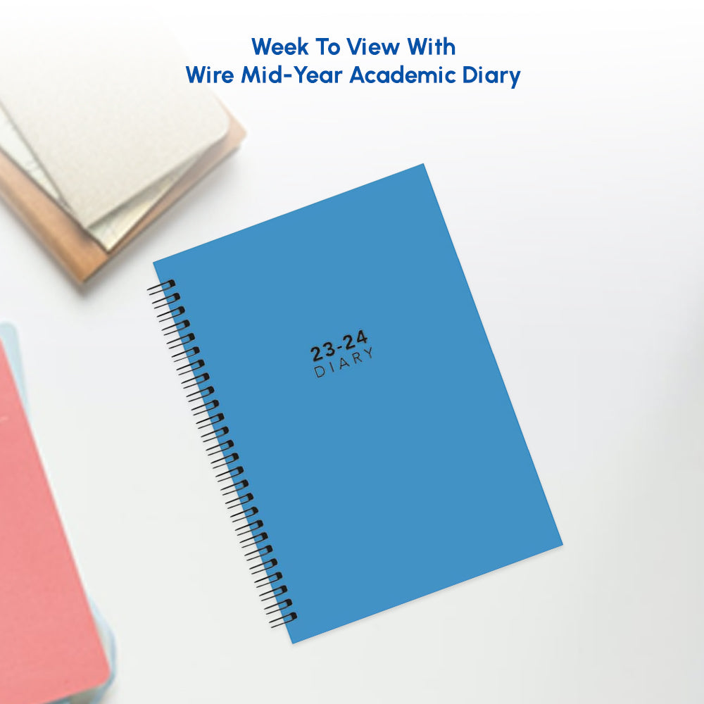 Academic Diary 2023-2024 A5 Week to view PVC Wire Bound School Year Planner